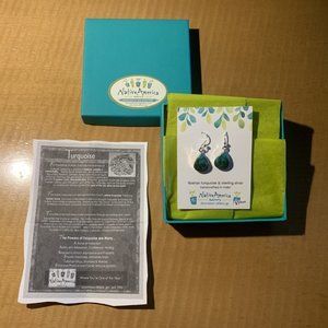 Tibetan Turquoise sterling silver earrings NIB
